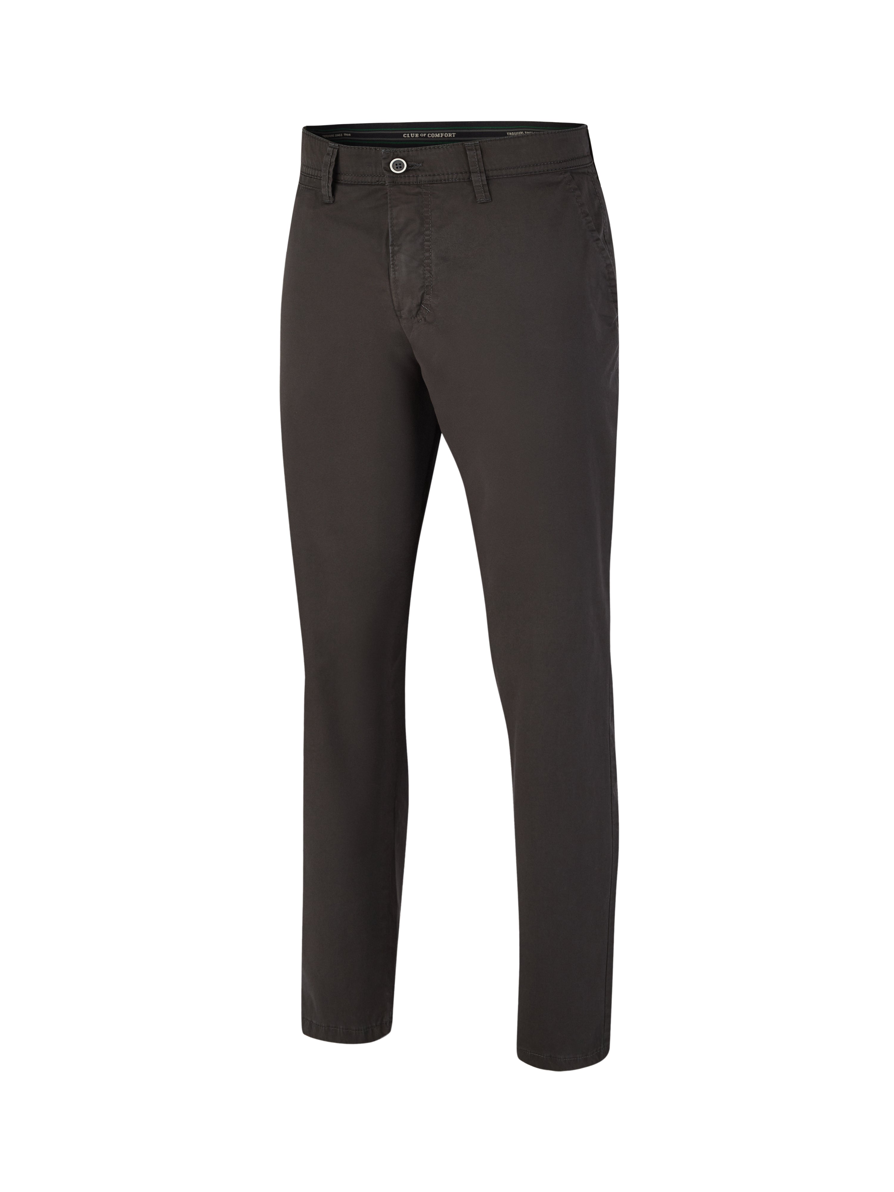 Schwarze GARVEY 5107 Chino-Hose aus edler Pima Cotton-Qualität mit elastischem Komfortbund, Hemdstopper und Coldblack-Technologie, regular Fit, schmaler Beinverlauf, für Frühjahr/Sommer, hergestellt von Club of Comfort, mit nachhaltigen und aktiven Eigenschaften.