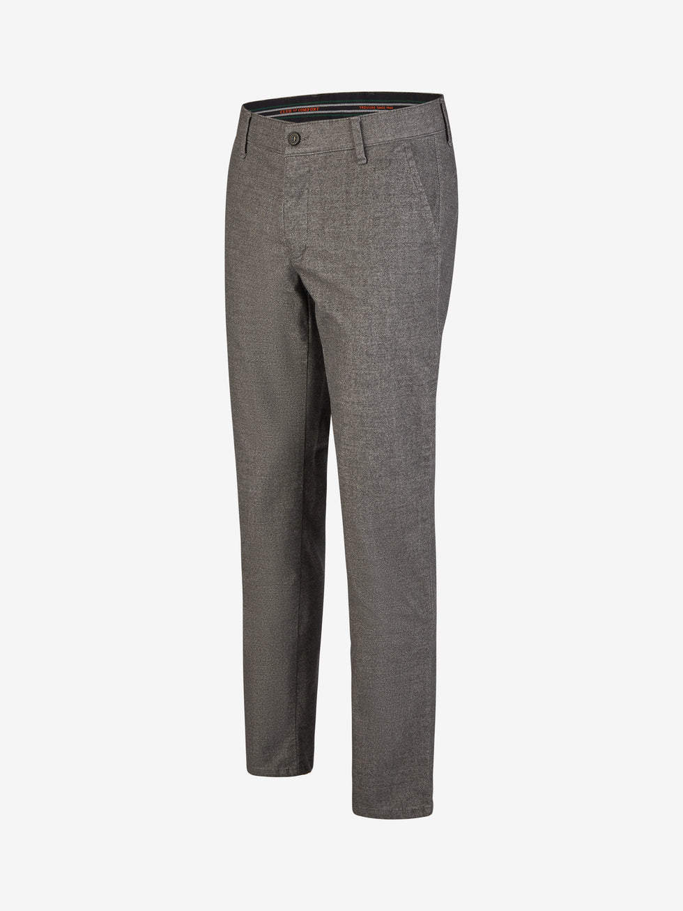 Grau Flecktehose GARVEY 7631 vom Hersteller Club of Comfort, bequeme Flat Front-Hose mit elastischem Komfortbund, Hemdstopper, Normale Leibhöhe, schmalere Fußweite, aus Baumwoll-Struktur-Mischgewebe mit Woll-Optik, 400 g/lfm, Regular Fit, Herbst/Winter.